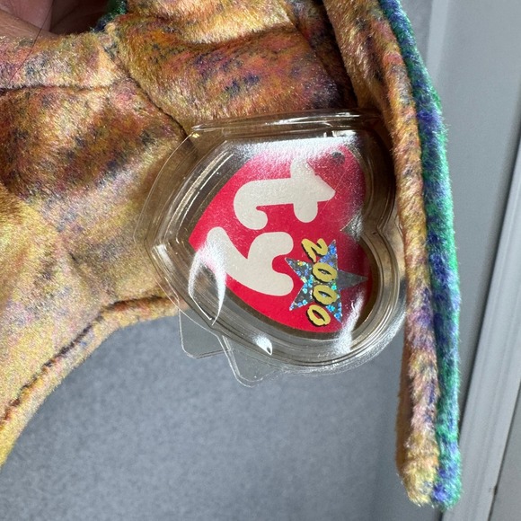 Vintage Ty Beanie Baby Sweep Pterodactyl Dinosaur Iridescent Wings 2000 Retired - Picture 7 of 8